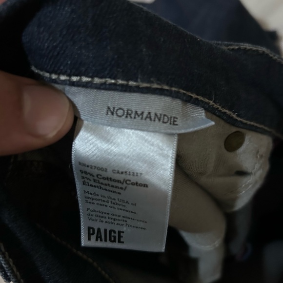 Paige Normandie Straight Men's Jeans 38 X 28 Stingray Dark Blue Fits 42 x 28 - Picture 9 of 10